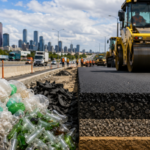 In 2022, Melbourne's M80 became Victoria's first major road project with recycled content in every pavement layer, reusing 35.5 million plastic bags and 22 million bottles