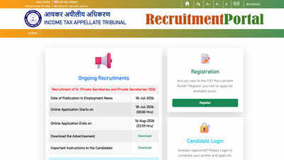 ITAT Private Secretary recruitment 2026: Apply by 11:59 PM today for 42 vacancies; direct link