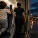 A young child could not be safely secured on a flight from Victoria to Toronto; the aircraft turned back and left passengers stranded overnight in British Columbia