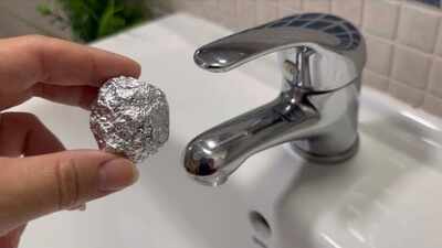 Kitchen Taps Cleaning Tips: Kitchen and bathroom tap stains? Try this simple aluminium foil cleaning trick