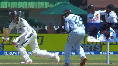 IND vs SL 1st Test | Scary moment in Galle: Nishan Madushka hit on helmet by KL Rahul sweep - WATCH