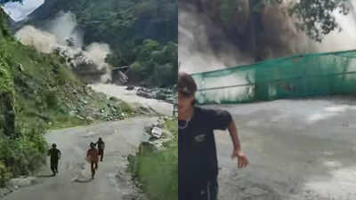 Nepal-Tibet flash flood: Terrifying video shows man filming wall of floodwater rushing straight towards him