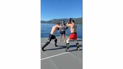Mark Zuckerberg and Merab Dvalishvili go 'fighting' in the middle of the sea, Meta CEO shares one-minute-plus video says: Merab made me ...