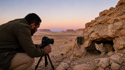 Meet Mohammed Almuntasir: The Libyan wildlife photographer whose 18-second YouTube video proved a “ghost cat” still lives in Libya