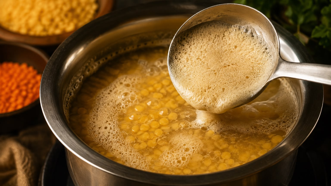 Why does dal foam while boiling? Should you actually remove it?