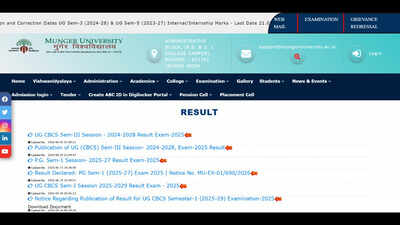Munger University UG Semester 3 result 2025 declared at mungeruniversity.ac.in: Direct link to download scorecards here