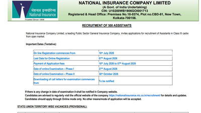 NICL Assistant recruitment 2026: Registration ends tomorrow for 500 posts; check steps to apply here