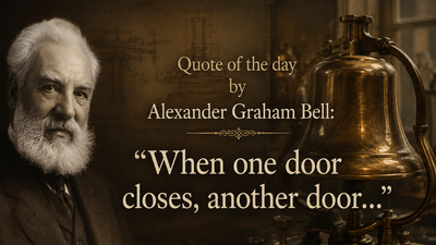 Quote of the day by Alexander Graham Bell: "When one door closes, another door..." is a reminder to embrace new beginnings