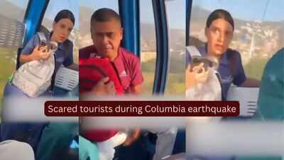 WATCH: Terrified tourists scream as cable car swings violently during Colombia’s 7.4-magnitude earthquake; video captures panic in mid-air