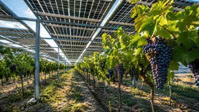 Solar panels were installed above grapevines in Italy’s Puglia, and the harvest revealed a surprising 277% jump in grape production