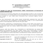 SSC releases revised first round tentative allocation list for Stenographer Grade C, D exam 2025