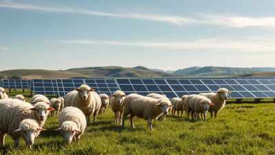 Texas turned 68,000 acres of solar farms into grazing ground for sheep; revealing how solar land could become a new resource for American farmers