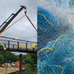 In 2024, England turned old fishing nets into a 16-metre footbridge; the 3.5-tonne structure needs smaller foundations and less maintenance than a conventional bridge