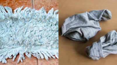 DIY: Turn an old sock into a handy mop cover for dust-free floors |
