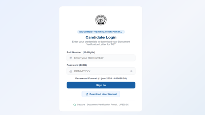 UP TGT DV admit card released at upessc.up.gov.in: Direct link to download hall tickets here