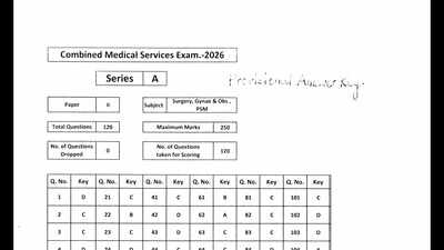 UPSC CMS answer key 2026 released at upsc.gov.in: Direct link to download here