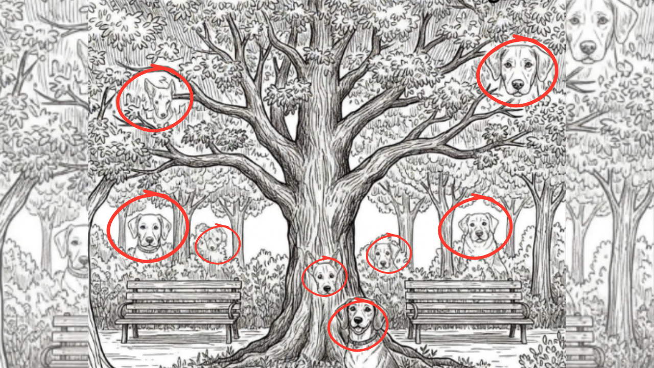 You are a genius if your sharp eyes can spot all dogs hidden in this deceptively simple park scene