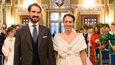 Princess Diana's godson Prince Philippos and Princess Nina welcome first child, son Kimon Thomas Konstantinos, via surrogate in the US nearly six years after their wedding