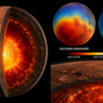 Scientists discovered Mars' southern interior is 200-400°C hotter than its northern half; the planet may be partly molten beneath the surface
