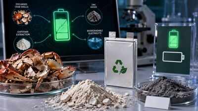 Scientists turned discarded crab shells into a biodegradable zinc battery that stayed 99.7% efficient after 1,000 charging cycles