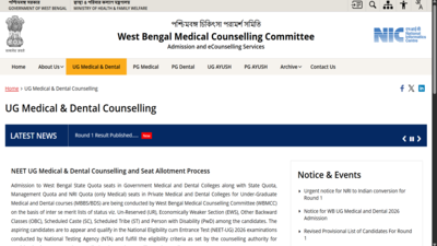WB NEET UG round 1 seat allotment result 2026 out at wbmcc.nic.in; check reporting dates and next steps